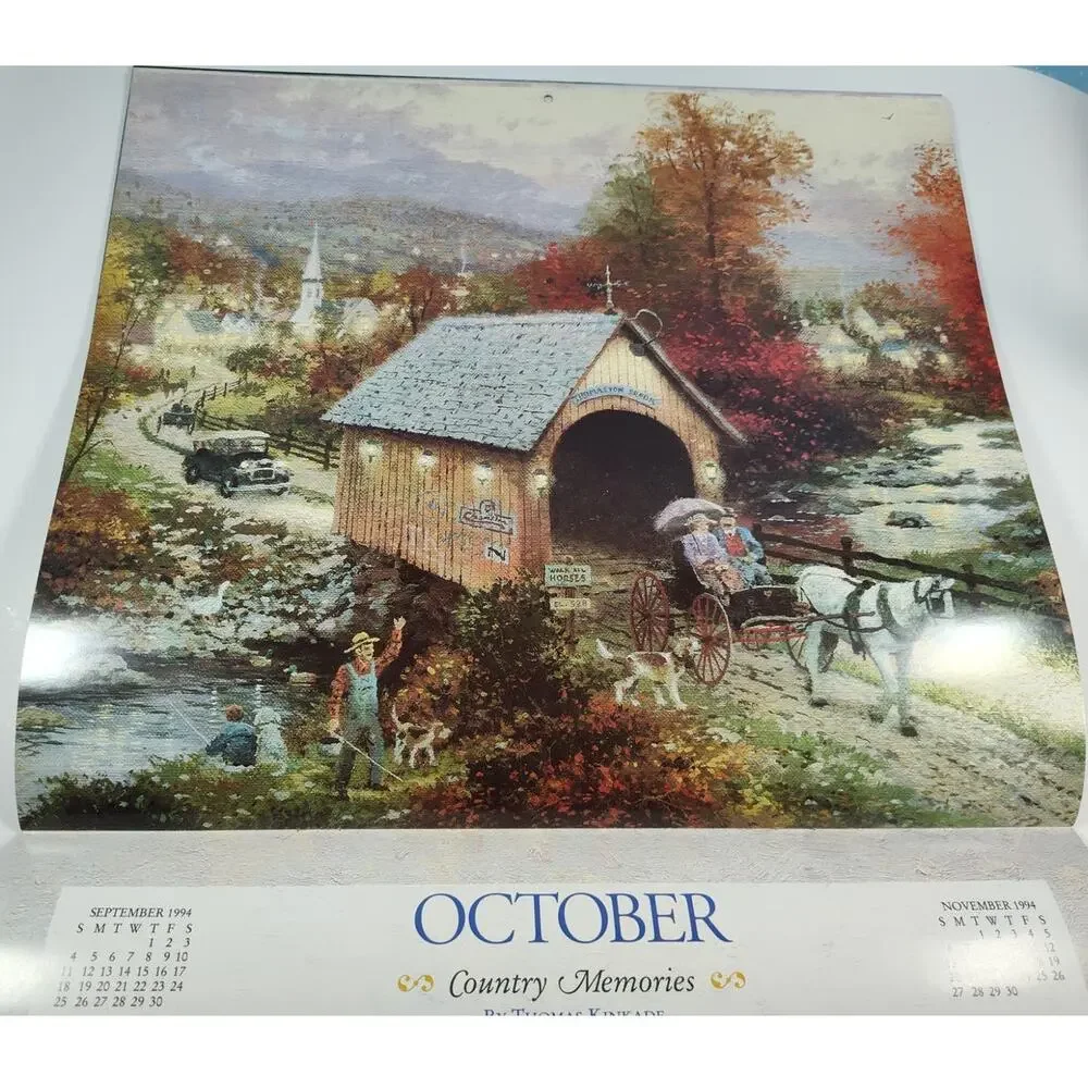 Cottages & Country Places Calendar 1994 Thomas Kinkade Paintings Frameable Art